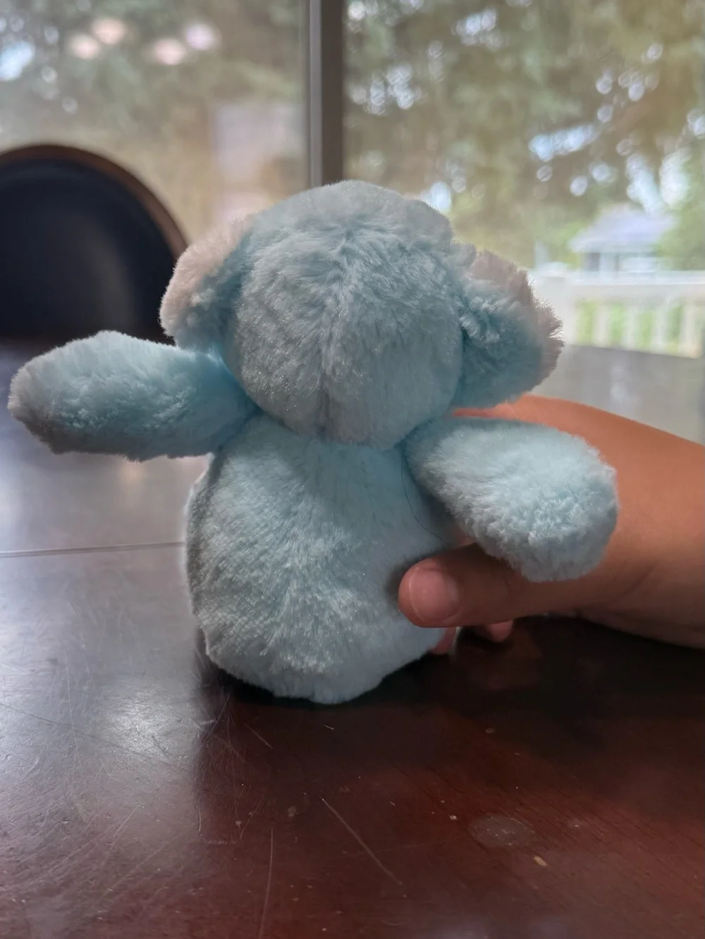 Blue and White Plush Teddy Bear - Soft Small Stuffed Animal